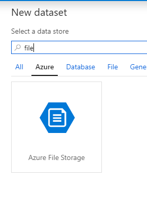 Azure File Storage Dataset